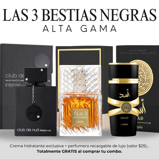 Club de Nuit 100ml + ASAD Lataffa 100ml + Khamrah 100ML + OBSEQUIOS