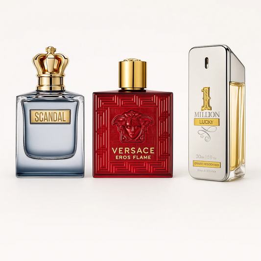 Colección Premium 3X | Scandal Pour Homme | Versace Eros Flame | 1 Million Lucky | 100 ML