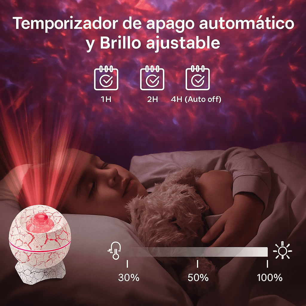 GLOWREX – Proyector Galáctico para Dormir Mejor, Relajarte y Crear Magia Nocturna