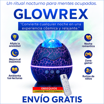 GLOWREX – Proyector Galáctico para Dormir Mejor, Relajarte y Crear Magia Nocturna